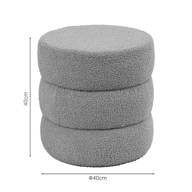 Пуф табуретка Kioto teddy плат кафяв D40x40см