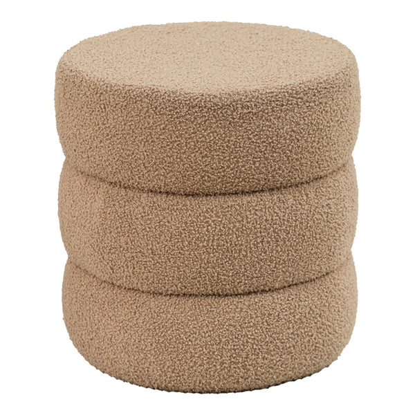 Пуф табуретка KIOTO  teddy плат кафяв D40x40см