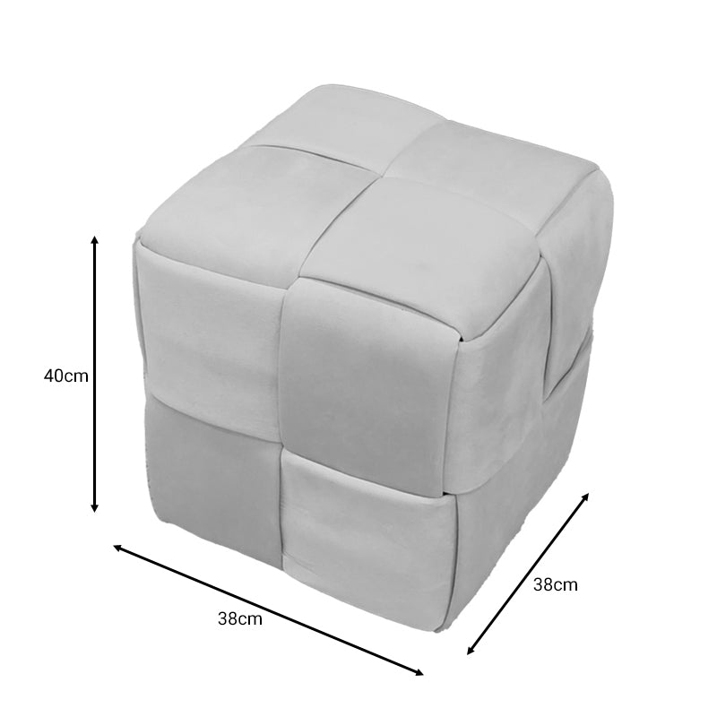 Османско Jisko сиво кадифе 38x38x40см