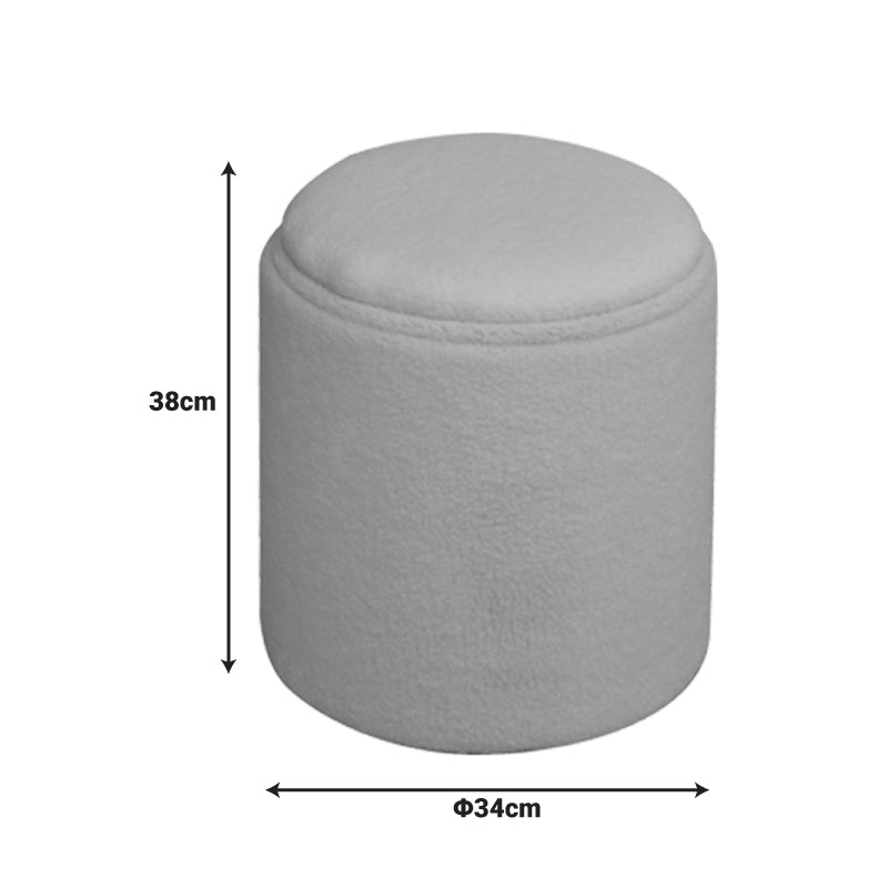 Табуретка  Batur букле бял цвят  d34x38см