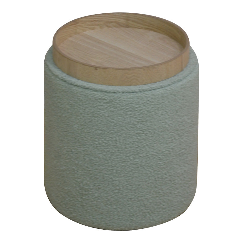 Табуретка Batur плат букле в зелен нюанс d34x38см