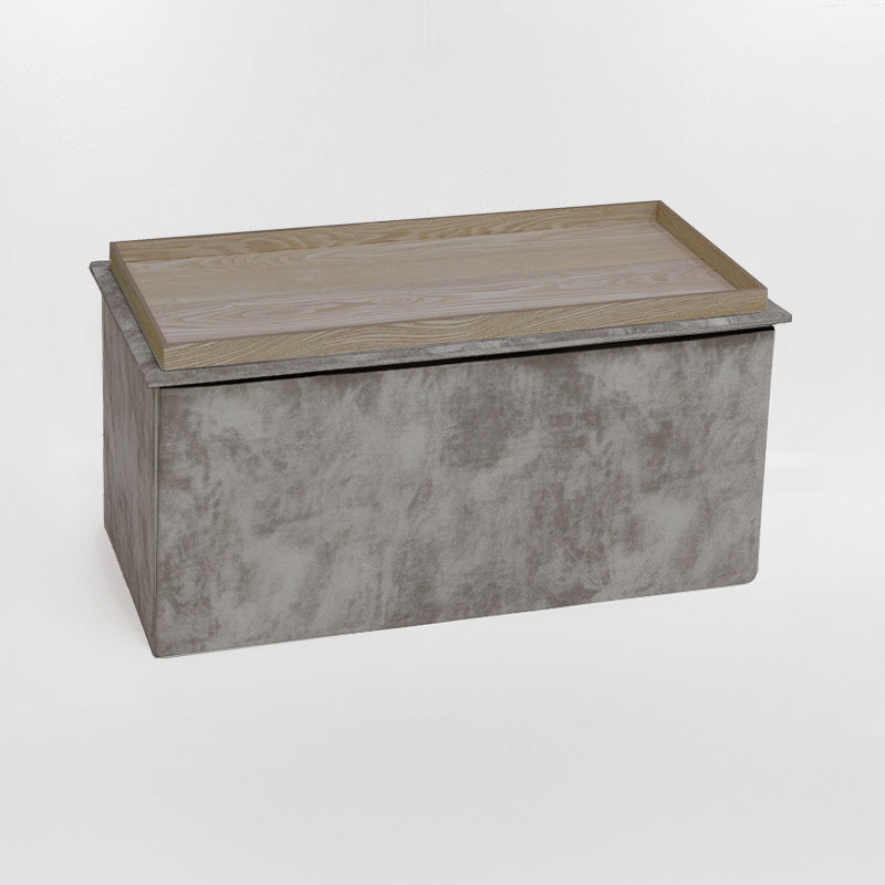 Табуретка-куфар KOPER кадифе  в бежов нюанс 76x38x38см