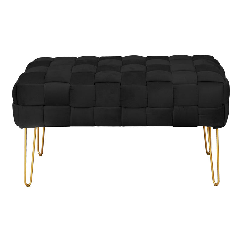 Кадифена табуретка Wenzo в черен нюанс 82x43x46см