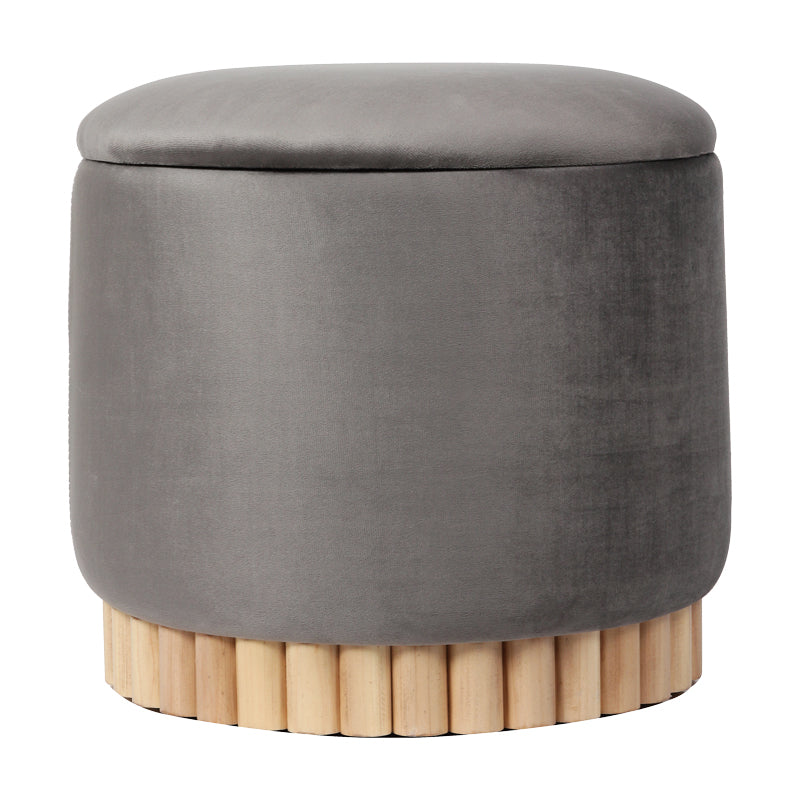 Табуретка TERINA сивo кадифе d46x42см
