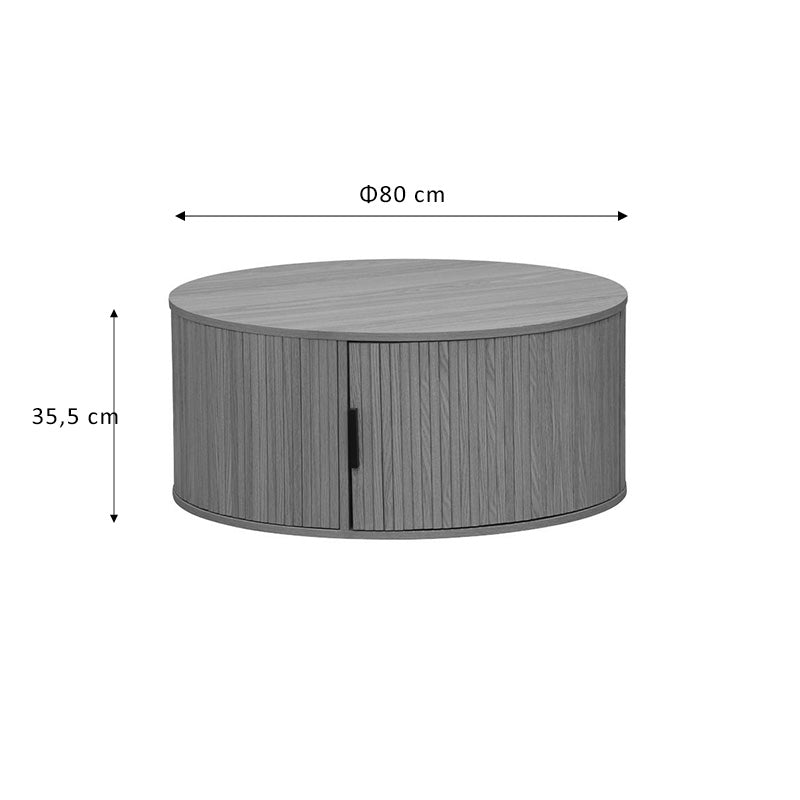 Холна маса SCANDI MDF естествен D80x35.5см
