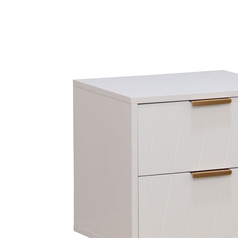 Нощно шкафче  с 2 чекмеджета бял-дъб 40x35x52см