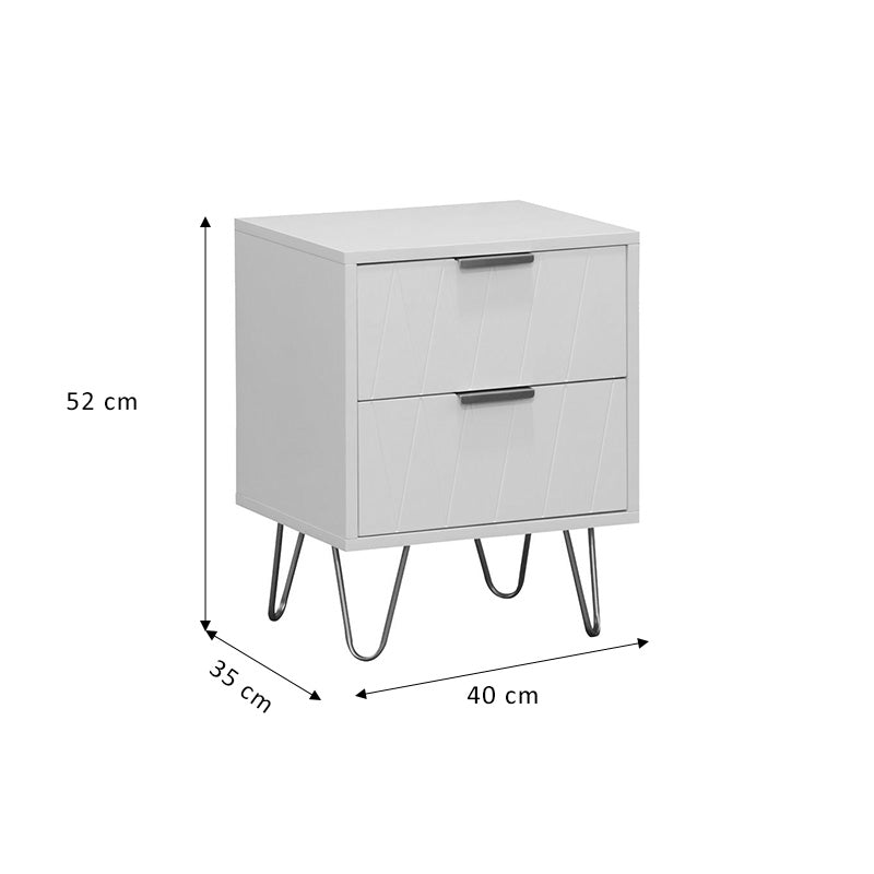 Нощно шкафче  с 2 чекмеджета бял-дъб 40x35x52см