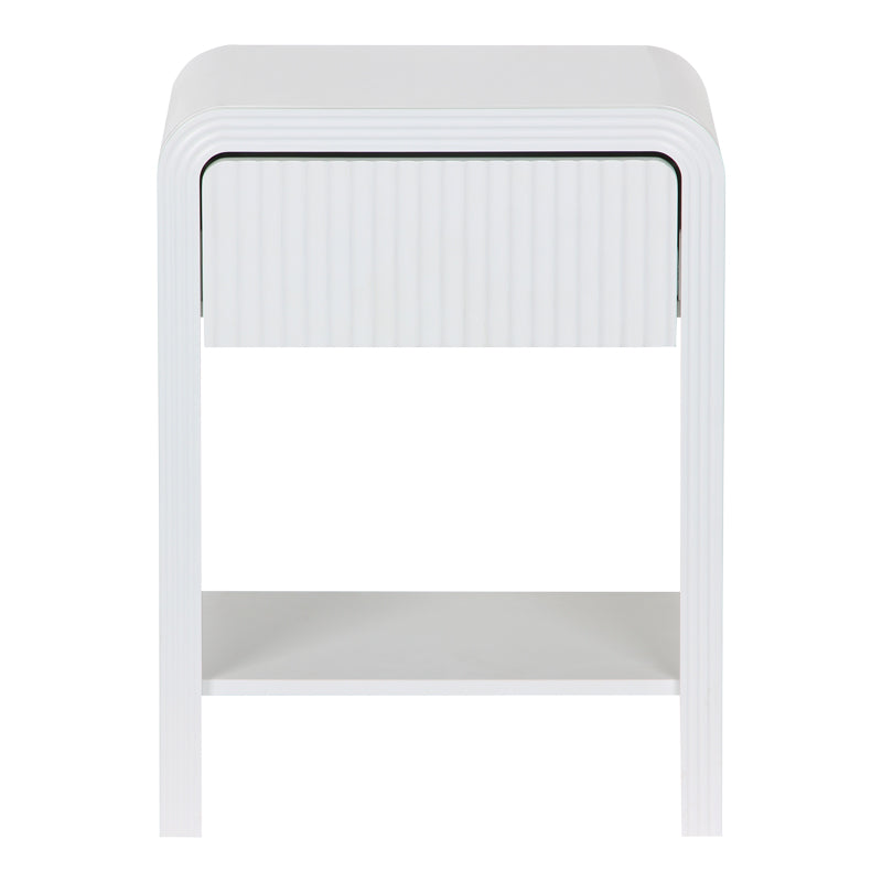 Нощно шкафче ZEPLEN MDF в бял цвят 40x30x53см
