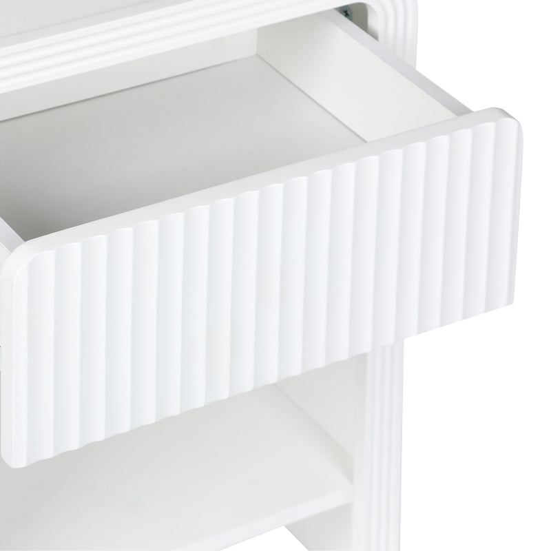Нощно шкафче ZEPLEN MDF в бял цвят 40x30x53см