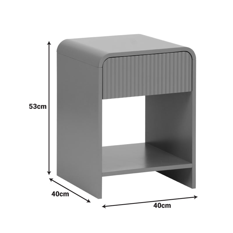 Нощно шкафче ZEPLEN mdf в сив цвят 40x40x53см