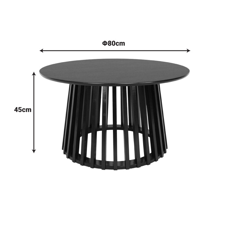 Холна маса DOMINIC  mdf в черен цвят d80x45см