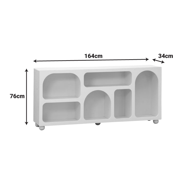 Бюфет EMERSI с рафтове от MDF в бял цвят 164x34x76см