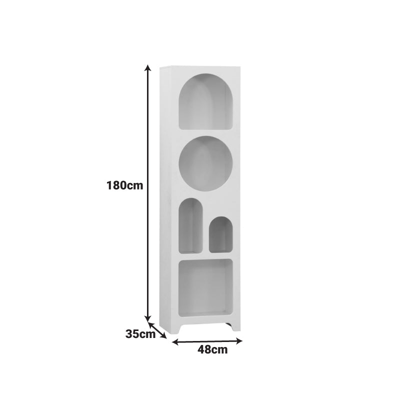 Библиотека EMERSI mdf в бял цвят 48x35x180см