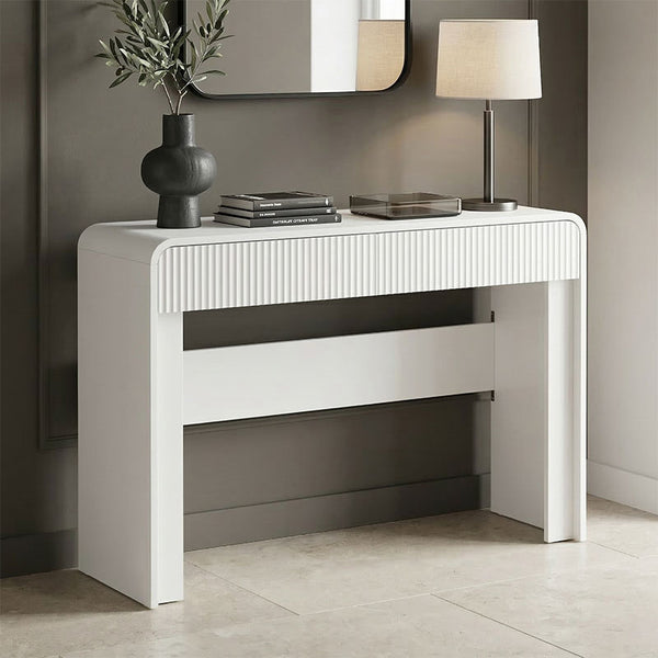 Конзолна маса ZEPLEN mdf в бял цвят 110x38x75см