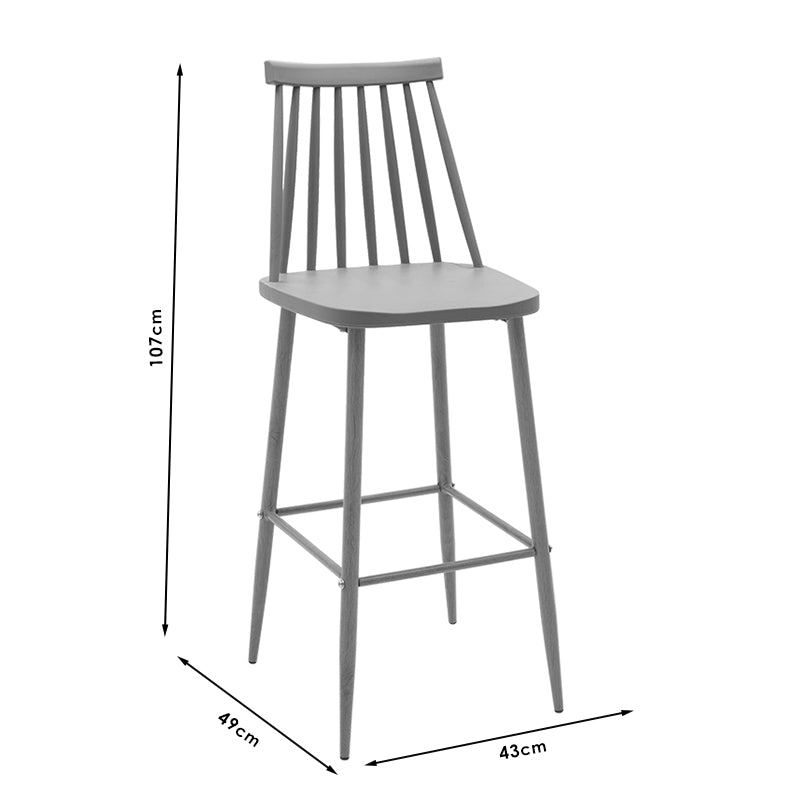 Бар стол AURORA  pp бял-естествен крак 42x47x109см