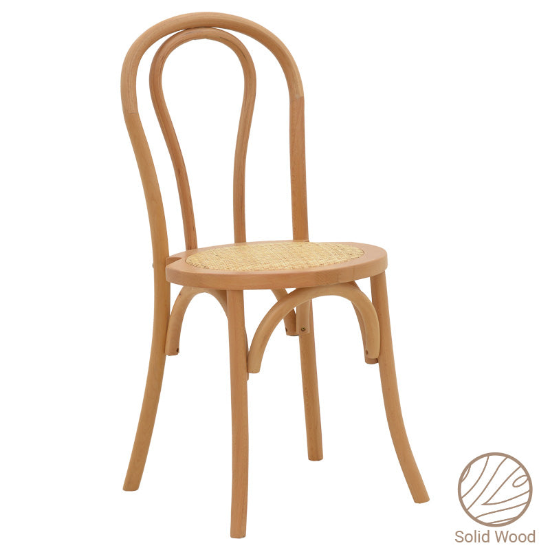 Виенски стифиращ се стол Azhel естествен бук-седалка естествен ратан 41x50x89см