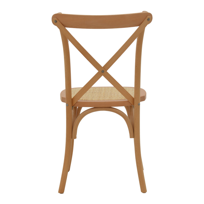 Стол Dylon подреждащ се орех бук-естествен ратан седалка 48x52x89cm