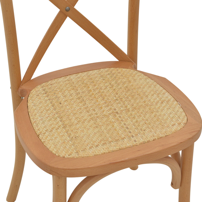 Стол Dylon подреждащ се орех бук-естествен ратан седалка 48x52x89cm