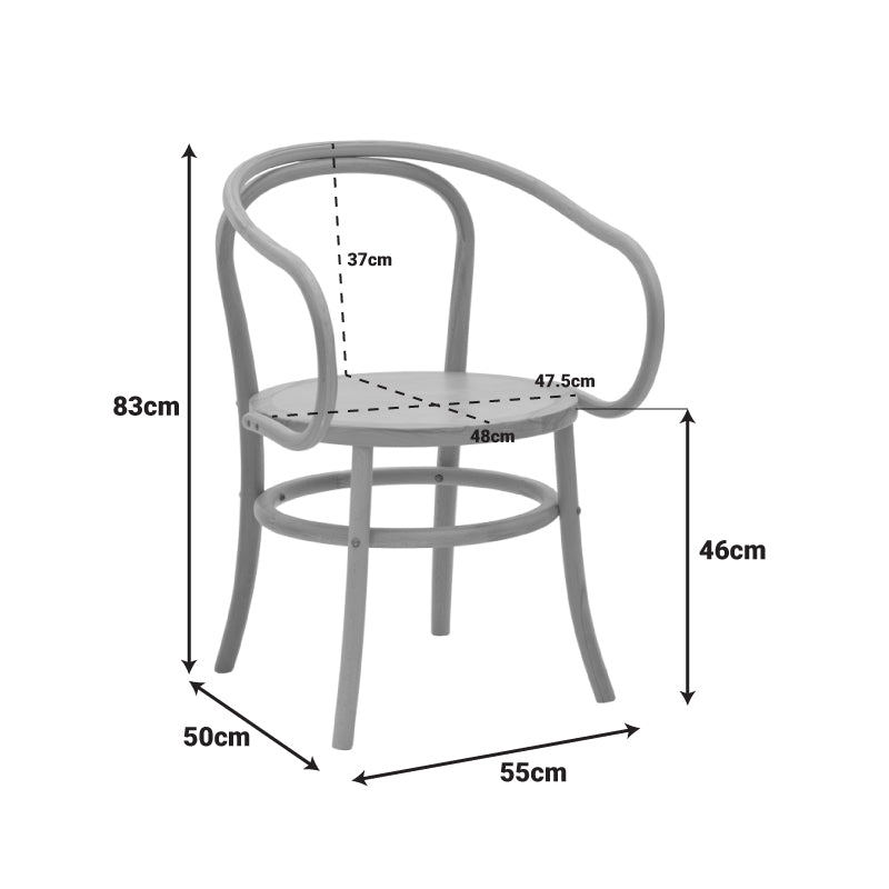 Фотьойл Verfie естествен цвят бук 55x50x83см