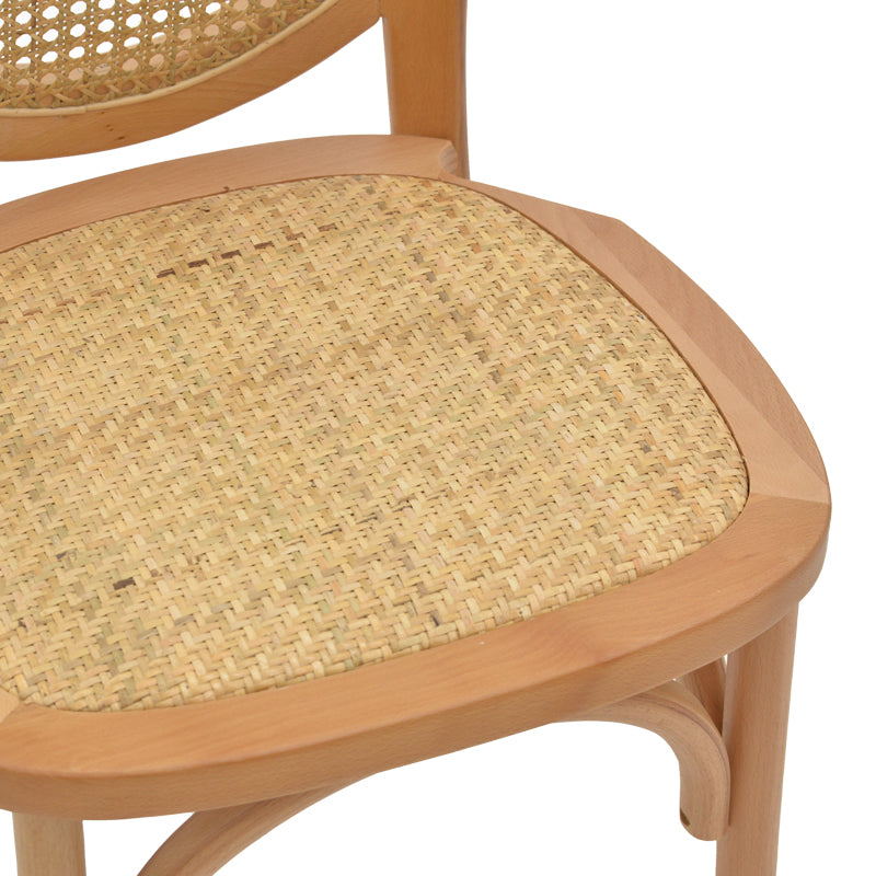 Стол стифируем Camil естествен бук-естествен ратан 45x50x94см