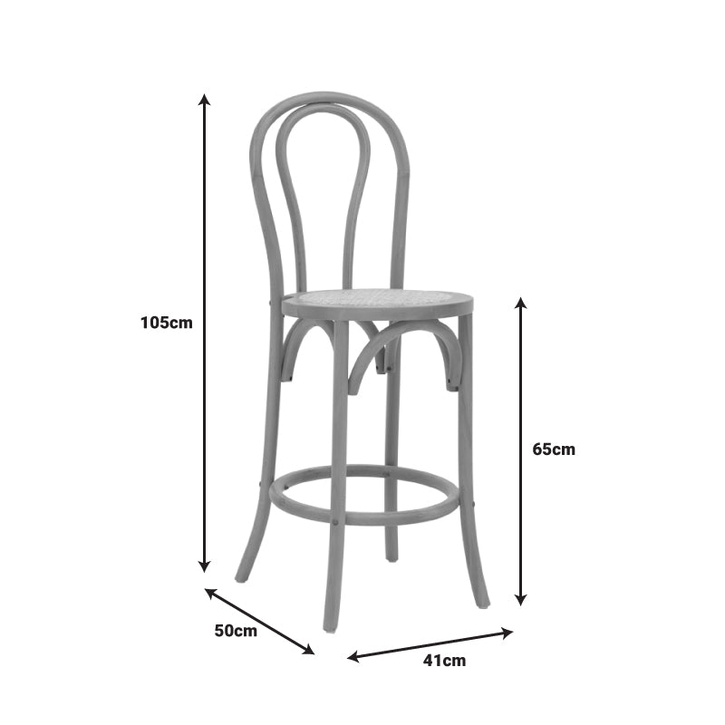 Бар стол THONET естествен бук 41x50x105см
