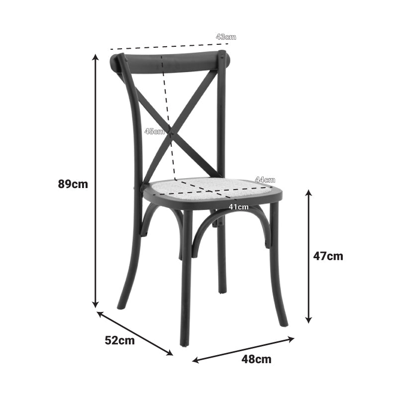 Стифиращ се стол Dylon небоядисана седалка от бук-ратан 48x52x89см