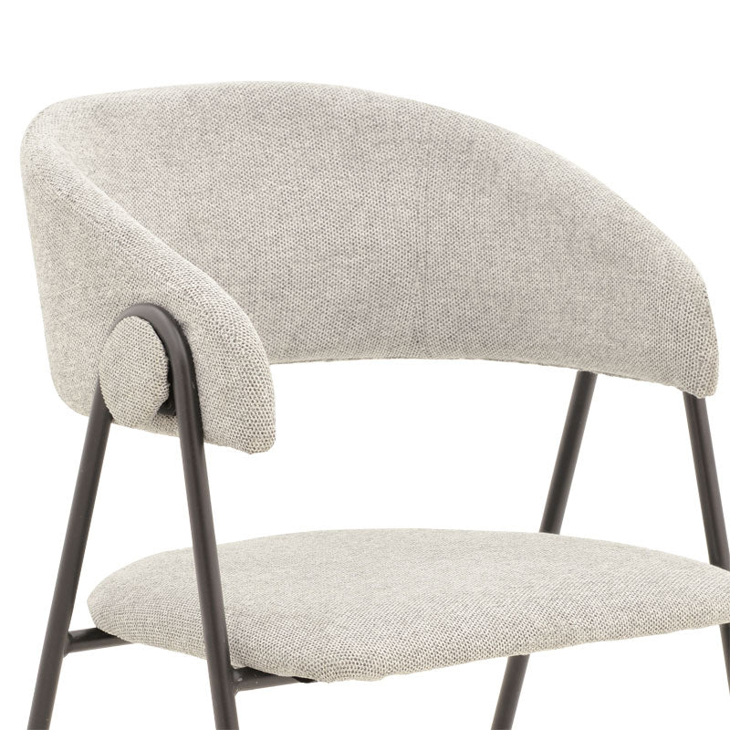 Стол Rachele светло сив плат-черен метален крак 52x53x83см