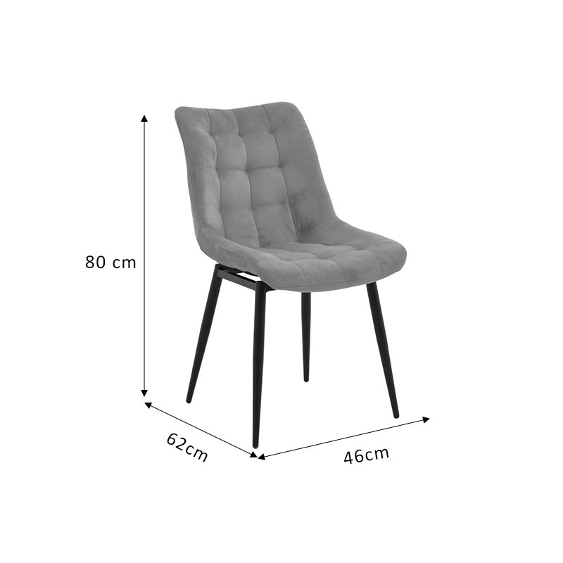 Стол Vittorio бежово-черен метален крак 46x62x80см