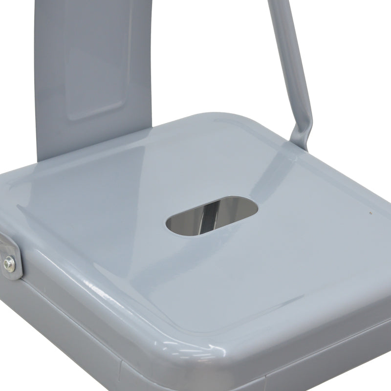 Бар стол с облегалка Utopia метален сив мат 42x42x97см