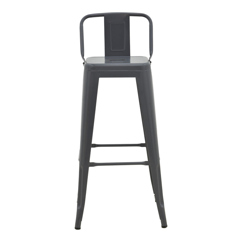 Бар стол с облегалка Utopia метал антрацит 42x42x97см