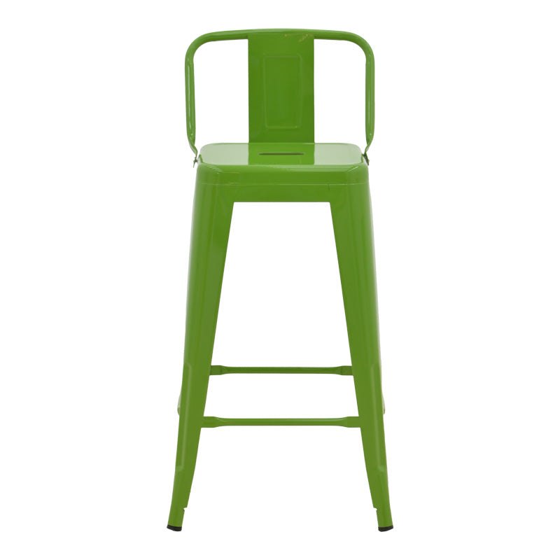 Средно висок бар стол с облегалка Utopia метал в зелен цвят 42x42x86см