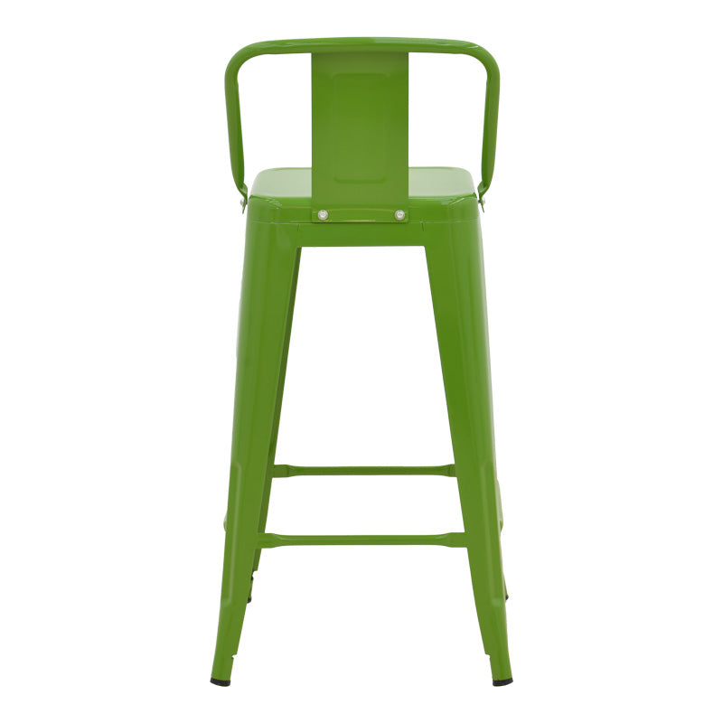 Средно висок бар стол с облегалка Utopia метал в зелен цвят 42x42x86см