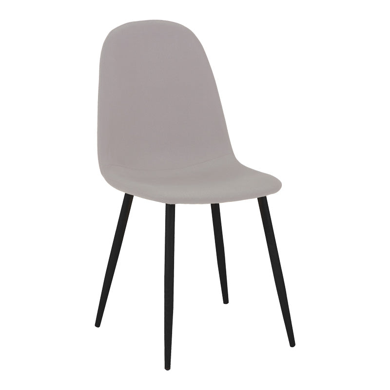 Трапезен стол Bella сив плат и черен метален крак 43.5x52x89см