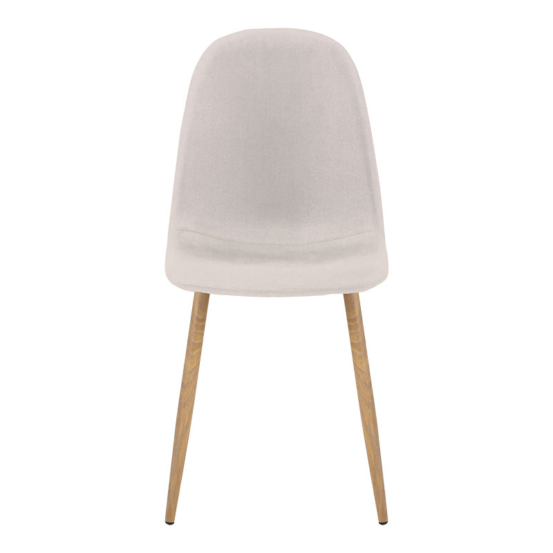 Трапезен стол Bella светло сив плат и естествен цвят метален крак 43.5x52x89см