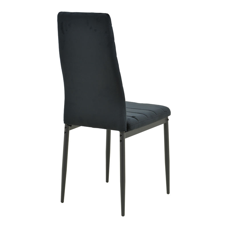 Стол Parker кадифе  в черен нюанс с черен метален крак 39.5x48x95cm