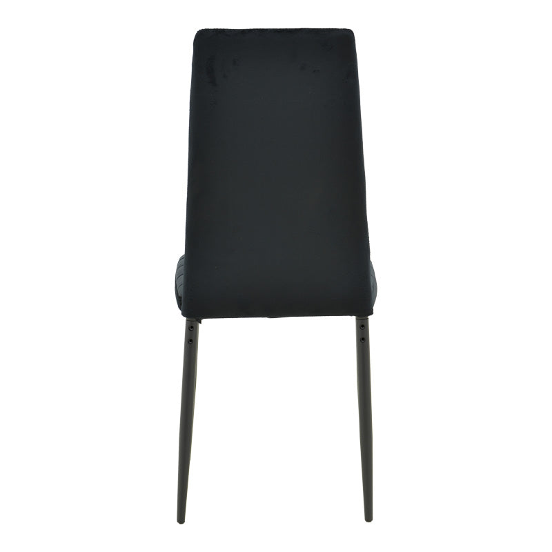 Стол Parker кадифе  в черен нюанс с черен метален крак 39.5x48x95cm