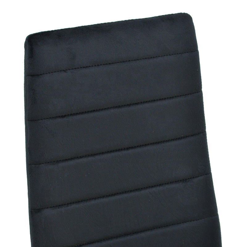 Стол Parker кадифе  в черен нюанс с черен метален крак 39.5x48x95cm