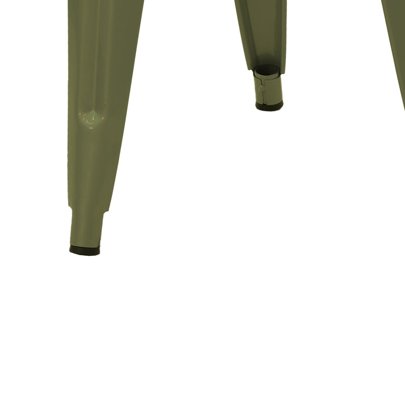 Табуретка utopia тъмно маслинено зелена метална 30x30x45см