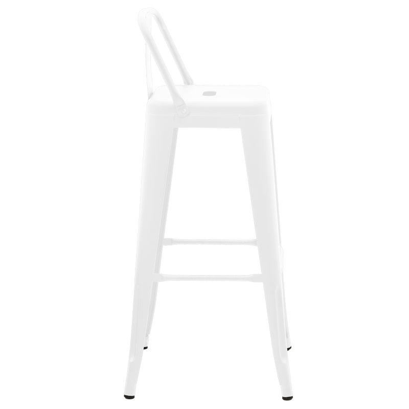 Бар стол с облегалка utopia бял матов метал 42x42x97см