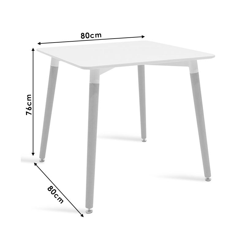Трапезна маса NATALI MDF плот бяло-естествени крака 80x80x76см
