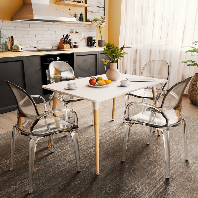 Трапезна маса NATALI от MDF в бял цвят 120x80x76 см
