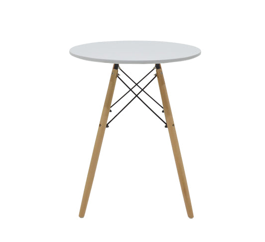 Трапезна маса МИШЕЛ  от MDF в цвят бял φ60x73 см