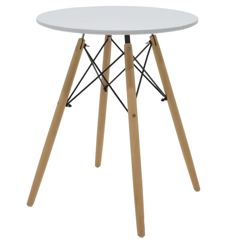 Трапезна маса МИШЕЛ  от MDF в цвят бял φ60x73 см