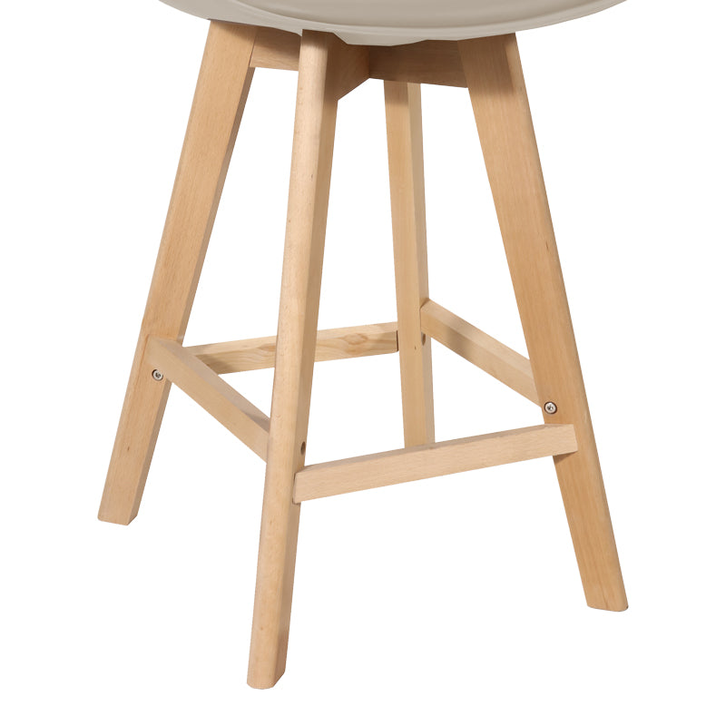 Бар стол VERONA    pp-pu в цвят капучино и дървен крак 49x56x112см