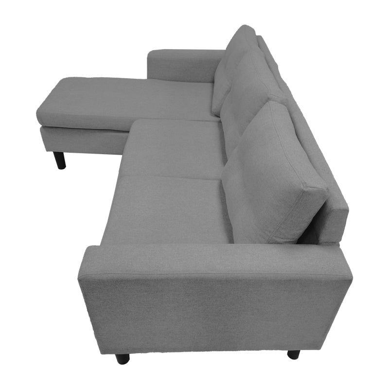 Обръщащ се ъглов диван Maneli дамаска антрацит 196x138/77x82см