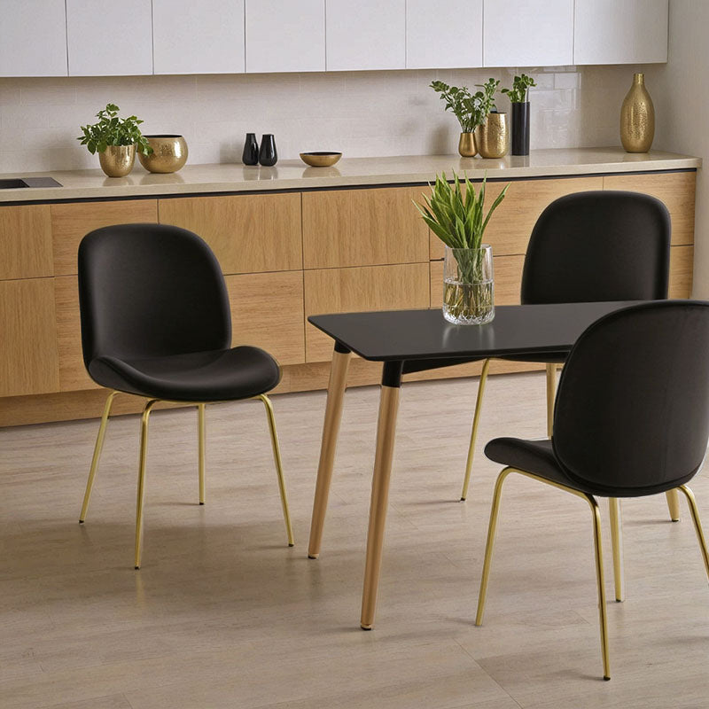 Стол MALEY тъмно сиво кадифе-златист метал 47x60x90см