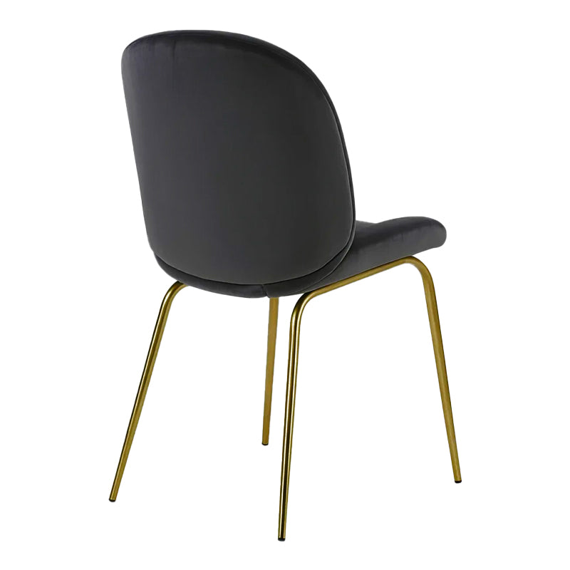 Стол MALEY тъмно сиво кадифе-златист метал 47x60x90см