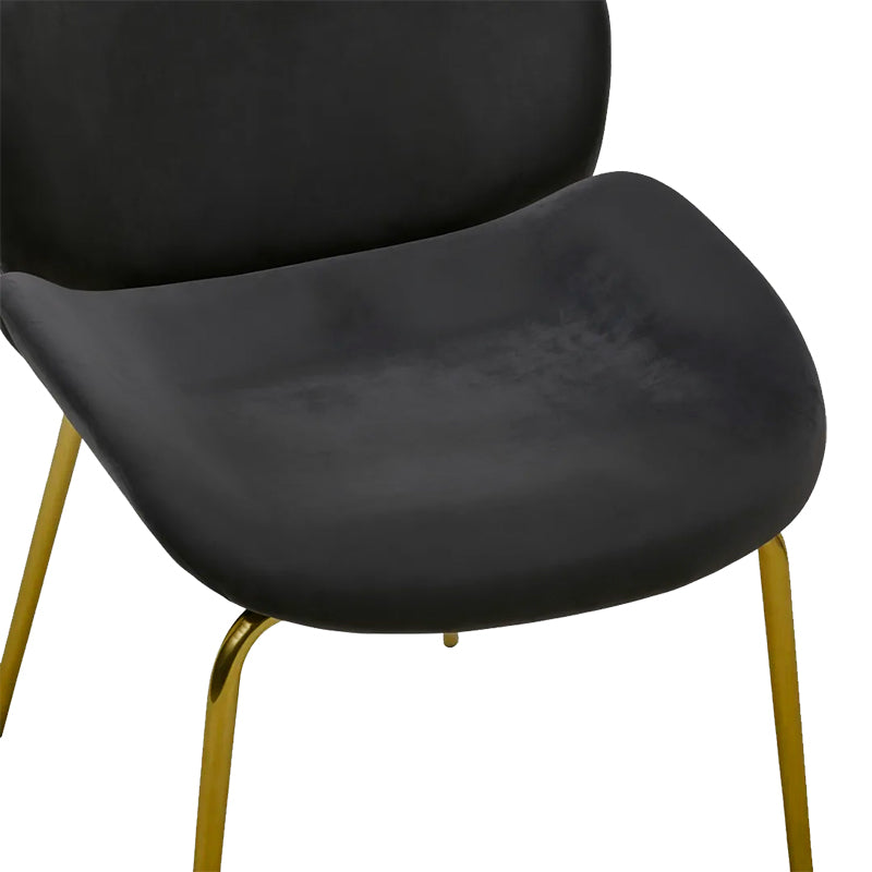 Стол Maley тъмно сиво кадифе-златист метал 47x60x90см