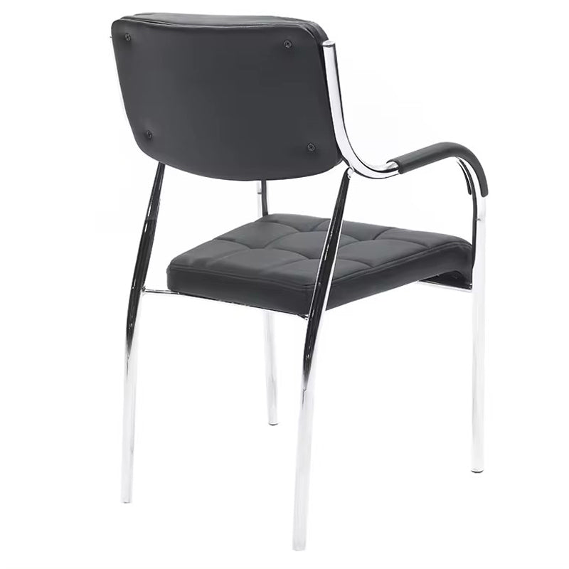 Посетителски стол  Otlen черен пу-хром крак 47x45x87см
