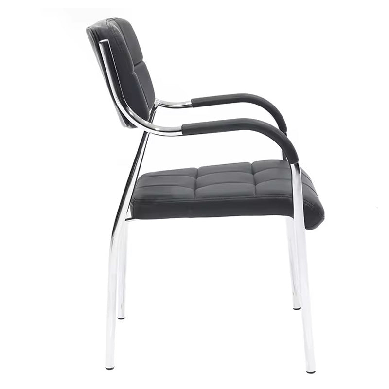 Посетителски стол  Otlen черен пу-хром крак 47x45x87см
